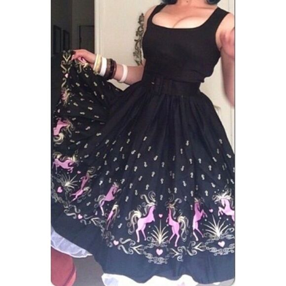 Aurora Dancing Horses Jenny Dress Pinup Couture Micheline Pitt - Picture 2 of 9